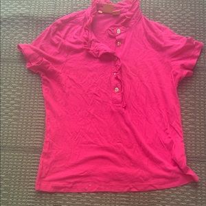 Tory Burch Pink Lettuce Hem short sleeve